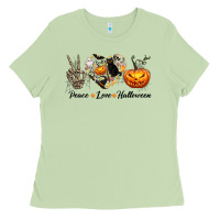 Matcha Peace Love Halloween Ladies Tee - texasbilliewilder
