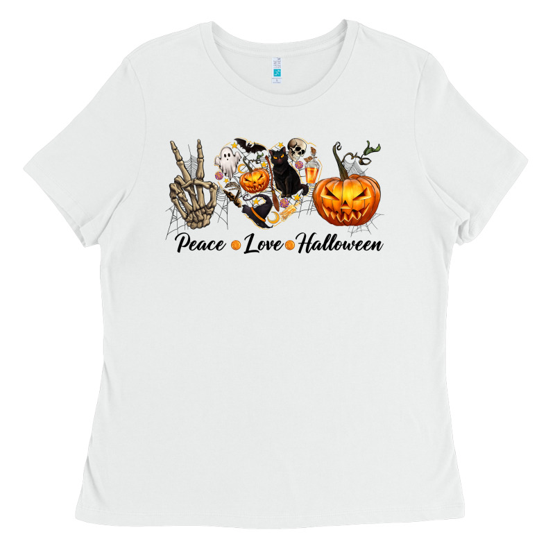 Peace Love Halloween Ladies Tee by texasbilliewilder | Teevron