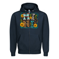 Navy western leopard mini Zipper Hoodie - LillyAllenDesigns