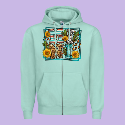 Western Leopard Mini Zipper Hoodie Designed By Lillyallendesigns