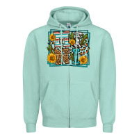 Seafoam western leopard mini Zipper Hoodie - LillyAllenDesigns