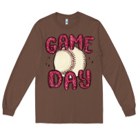 Chestnut game day baseball Long Sleeve Tee - MaliasSmallBusiness