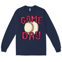 Navy game day baseball Long Sleeve Tee - MaliasSmallBusiness