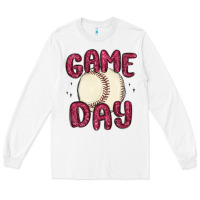 White game day baseball Long Sleeve Tee - MaliasSmallBusiness