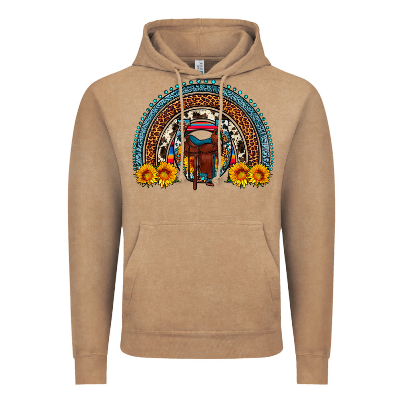 Saddle Sunflower Horseshoe Rainbow Vintage Hoodie by Artiststas | Teevron
