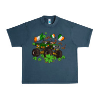 Midnight Navy monster truck with shamrocks Urban Heavy Tee - AdoDesignShop