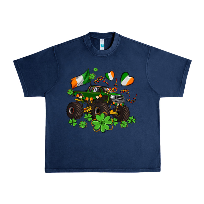 Monster Truck With Shamrocks Urban Heavy Tee by AdoDesignShop | Teevron
