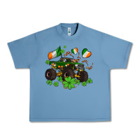 Pebble Blue monster truck with shamrocks Urban Heavy Tee - AdoDesignShop