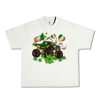 Pistachio monster truck with shamrocks Urban Heavy Tee - AdoDesignShop