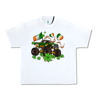 White monster truck with shamrocks Urban Heavy Tee - AdoDesignShop