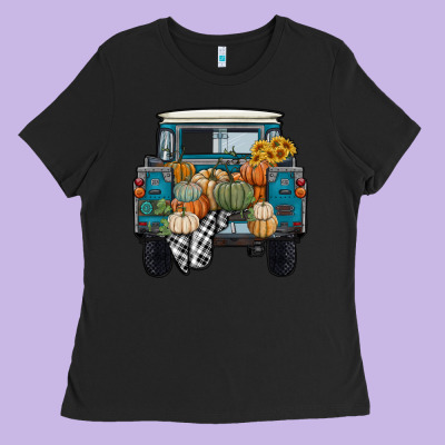 Pumpkin Truck Ladies Tee Designed By Ranaportraitstore