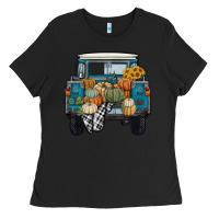 Black pumpkin truck Ladies Tee - RanaPortraitStore