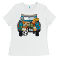 White pumpkin truck Ladies Tee - RanaPortraitStore