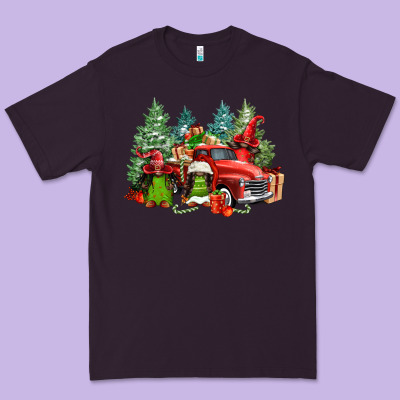 Merry Christmas Truck Afro Gnomies Premium Tee Designed By Fadigitalartstudio