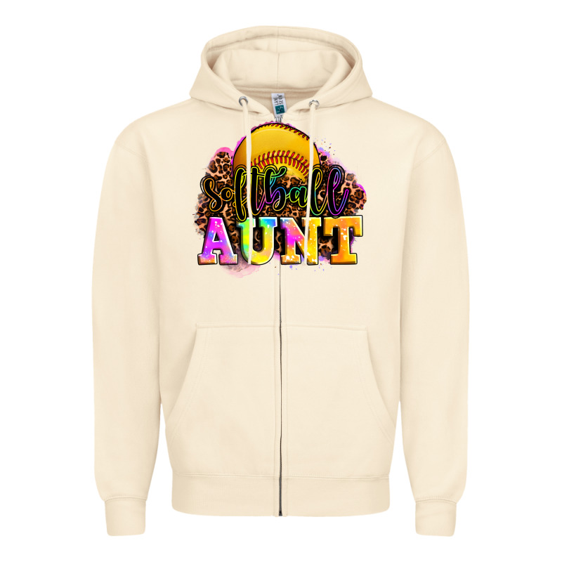 Softball Aunt Zipper Hoodie by LillyAllenDesigns | Teevron