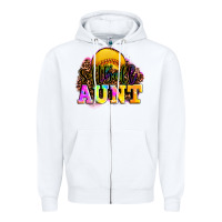 White softball aunt Zipper Hoodie - LillyAllenDesigns