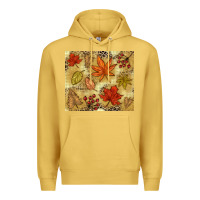 Antique Gold Fall leaves Premium Hoodie - NancyCooperArtShop