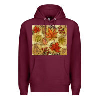 Burgundy Fall leaves Premium Hoodie - NancyCooperArtShop