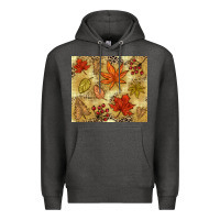 Charcoal Heather Fall leaves Premium Hoodie - NancyCooperArtShop