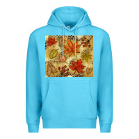 Ocean Blue Fall leaves Premium Hoodie - NancyCooperArtShop