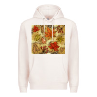 Pale Pink Fall leaves Premium Hoodie - NancyCooperArtShop