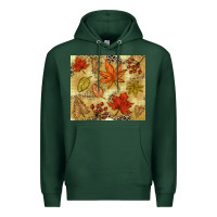 Sports Green Fall leaves Premium Hoodie - NancyCooperArtShop