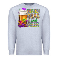 Heather Grey Mardi Gras and beer Premium Sweatshirt - NancyCooperArtShop