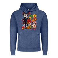 Vintage Denim mexican dead day with skeleton cat Vintage Hoodie - AdoDesignShop