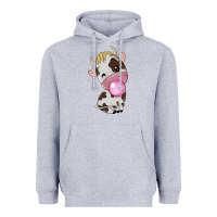 Heather Grey cute cow Heavyweight Hoodie - texasbilliewilder