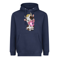 Navy cute cow Heavyweight Hoodie - texasbilliewilder