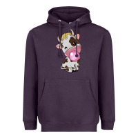 Plum cute cow Heavyweight Hoodie - texasbilliewilder