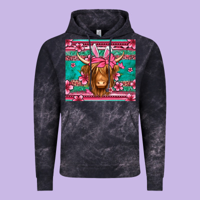 Easter Longhaired Cow Vintage Hoodie Designed By Jasminsmagicworld