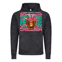Vintage Black easter longhaired cow Vintage Hoodie - Jasminsmagicworld
