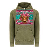 Vintage Olive easter longhaired cow Vintage Hoodie - Jasminsmagicworld
