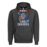 Charcoal Heather reel cool grandpa american flag bass Zipper Hoodie - LillyAllenDesigns