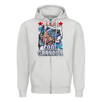 Dove Grey reel cool grandpa american flag bass Zipper Hoodie - LillyAllenDesigns