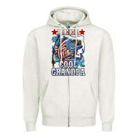 Reel Cool Grandpa American Flag Bass Zipper Hoodie | Teevron
