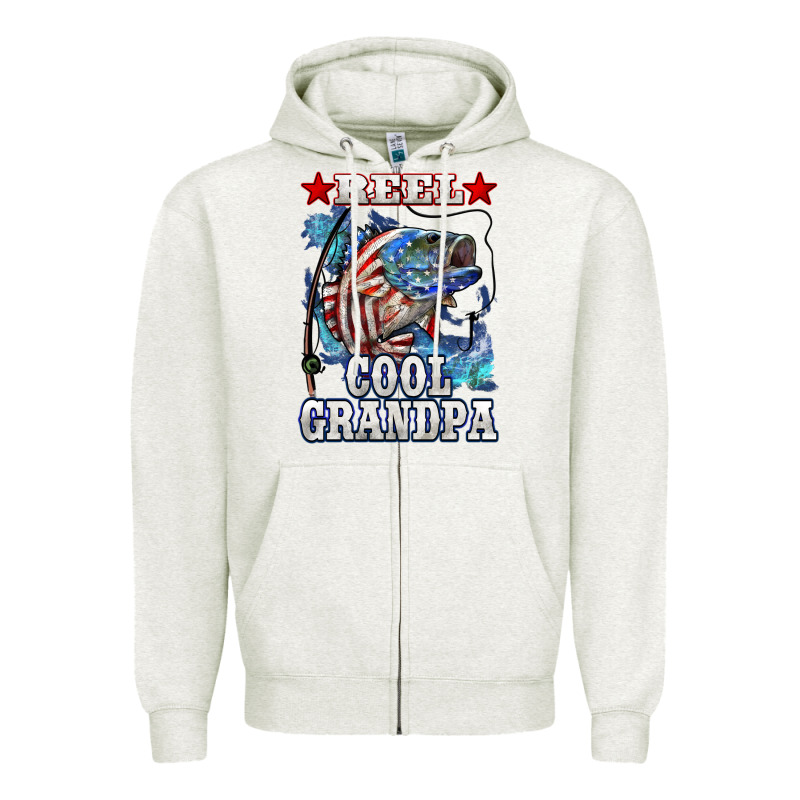 Reel Cool Grandpa American Flag Bass Zipper Hoodie by LillyAllenDesigns | Teevron