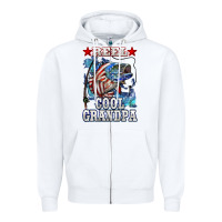 White reel cool grandpa american flag bass Zipper Hoodie - LillyAllenDesigns