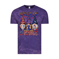 Cloud Purple Chilling with my gnomies with usa Vintage Tee - NancyCooperArtShop