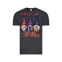 Vintage Black Chilling with my gnomies with usa Vintage Tee - NancyCooperArtShop