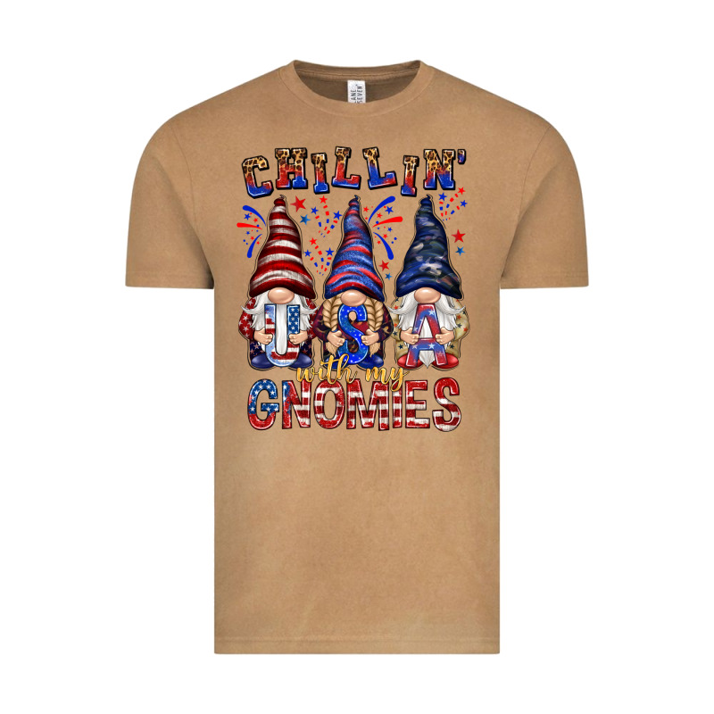 Chilling With My Gnomies With Usa Vintage Tee by NancyCooperArtShop | Teevron