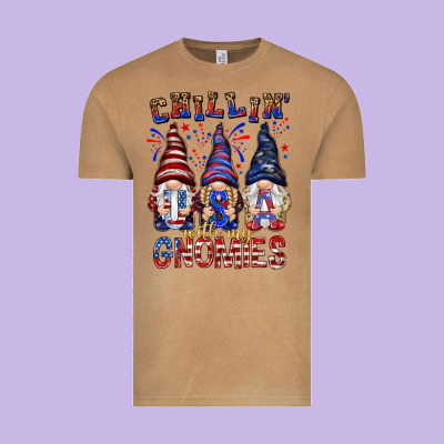 Chilling With My Gnomies With Usa Vintage Tee Designed By Nancycooperartshop