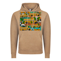 Vintage Coffee school bus cactus sunflower Vintage Hoodie - Artiststas