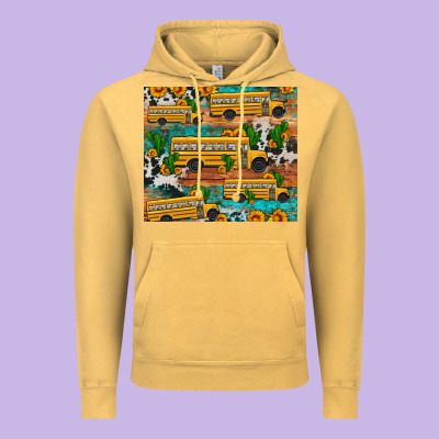 School Bus Cactus Sunflower Vintage Hoodie Designed By Artiststas