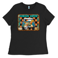Black pumpkin season truck Ladies Tee - RanaPortraitStore