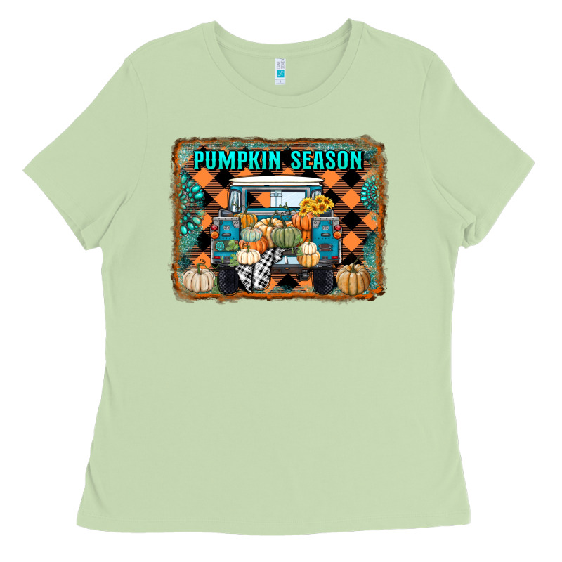 Pumpkin Season Truck Ladies Tee by RanaPortraitStore | Teevron