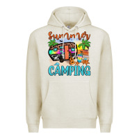 Oatmeal Heather summer camping Premium Hoodie - JahusDesignShop