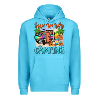 Ocean Blue summer camping Premium Hoodie - JahusDesignShop