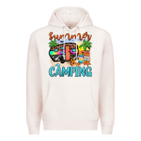 Pale Pink summer camping Premium Hoodie - JahusDesignShop